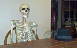 McCoy the skeleton, at my table