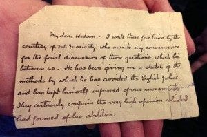 Conan Doyle replicated Holmes' note to Watson, just before his death at Reichenbach Fall
