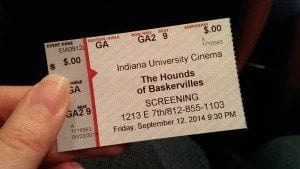 film screening ticket - The Hound of the Baskervilles