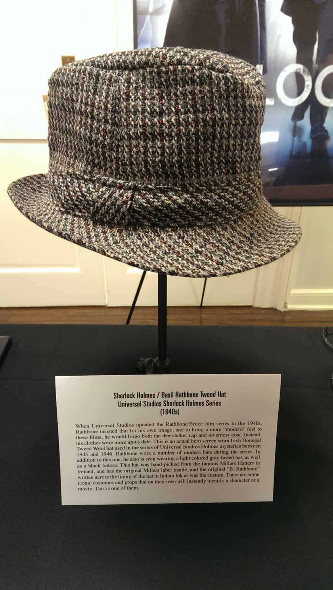 Sherlock Holmes hat for Basil Rathbone, in the updated 1940s Universal series. Irish Donegal Tweed Wool hat.