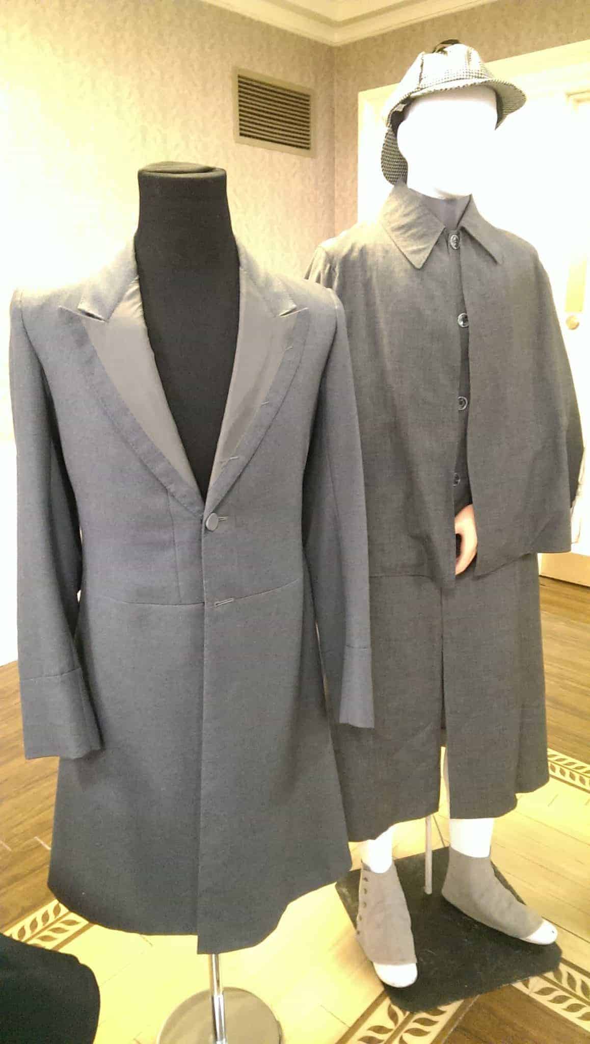 Sherlock Holmes frock coat for Jeremy Brett in SHERLOCK HOLMES, and Sherlock Holmes costume for CAPTAIN KANGAROO ("The Detective," 1974).