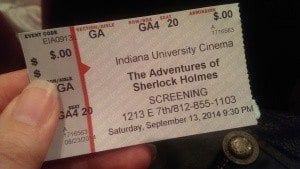 film screening ticket - The Adventures of Sherlock Holmes